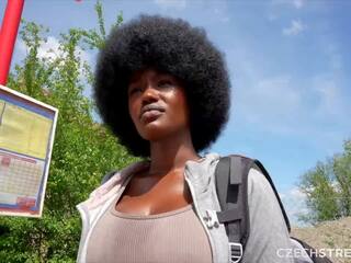Czech Streets 152 Quickie with delightful Busty Black Girl: Amateur xxx video feat. George Glass