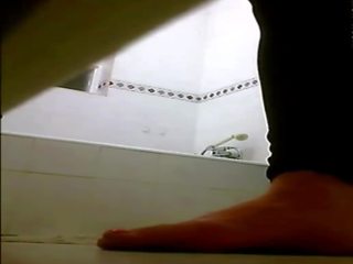 Uk MILF Bathroom Strip, Free British HD sex video f9