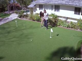 Latin fancy woman gets banged on the golf course
